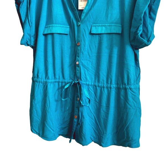 Alfani Women's Small Basic Classic Blouse Elastic Waistband Roll Sleeves - Picture 8 of 9